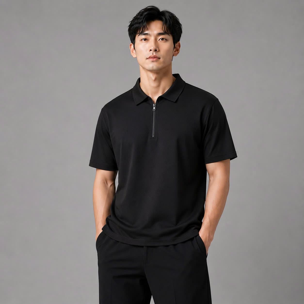 Áo Polo Zip Nam